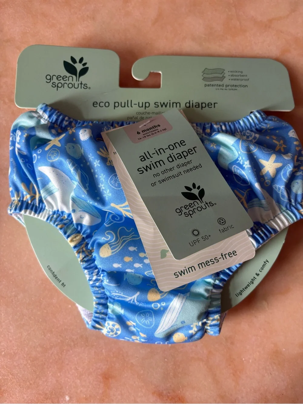 Green Sprouts Blue All-in-One Swim Diaper - Eco Pull-Up